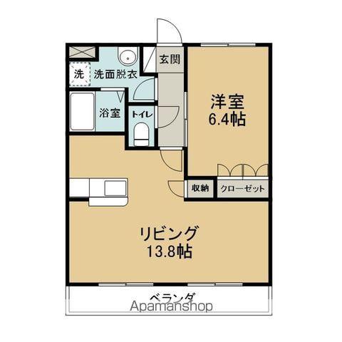 フラシオン(1LDK/2階)の間取り写真