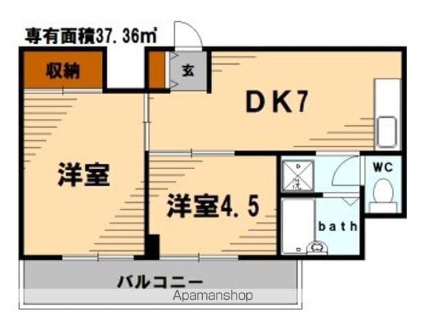 ニックハイム鶴見中央ビル(2DK/7階)の間取り写真