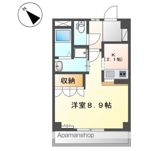 アンベリールM(1K/3階)の間取り写真