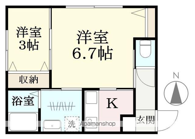 仮 大願寺アパート(2K/1階)の間取り写真