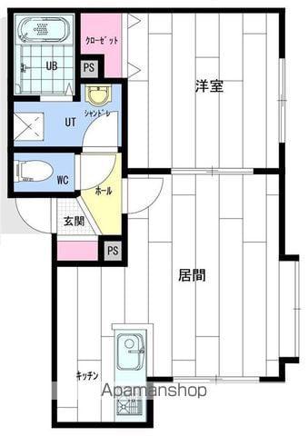 トトロの杜Ⅴ(1LDK/2階)の間取り写真