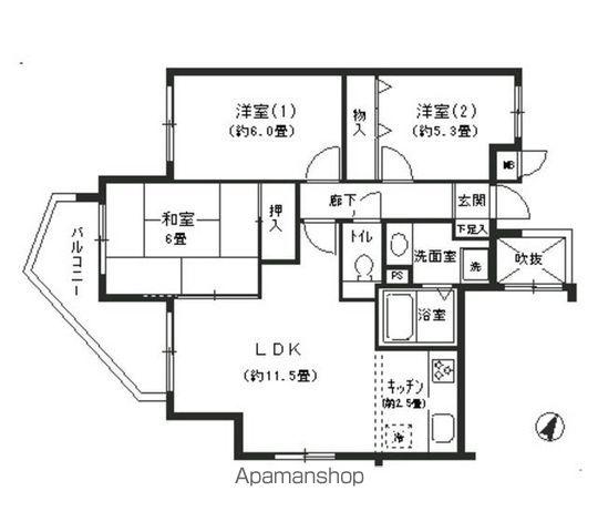 エクセル エヌ・ケー(3LDK/1階)の間取り写真