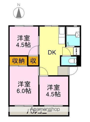 コーポ高瀬谷(3DK/1階)の間取り写真