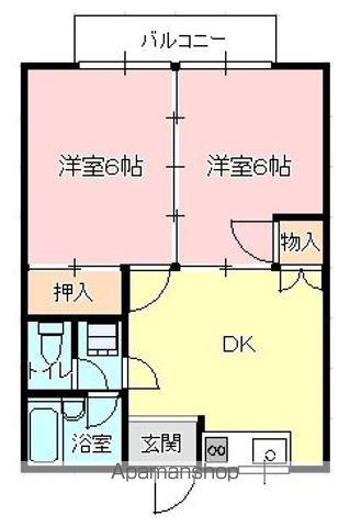 ライオンズレジデンス(2DK/1階)の間取り写真