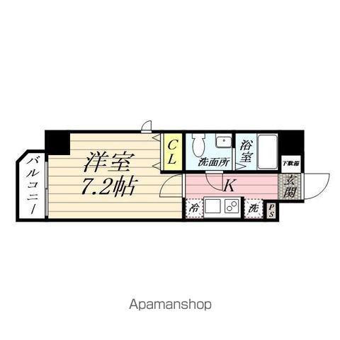 スマートヴィラ鶴見市場(1K/4階)の間取り写真