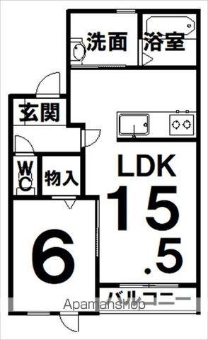 リステマスリ(1LDK/2階)の間取り写真