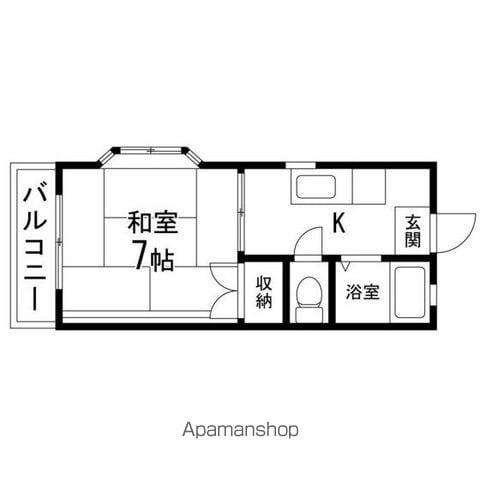 サンハイツ竹(1K/2階)の間取り写真