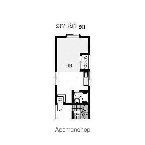 元山アパート(ワンルーム/2階)の間取り写真