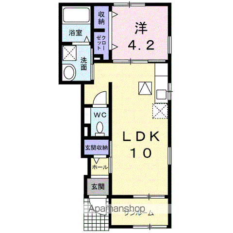 ベルファミーユⅠ(1LDK/1階)の間取り写真