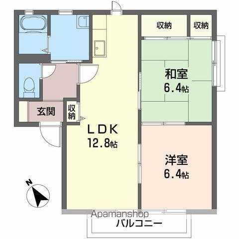 サンハイムⅢ(2LDK/2階)の間取り写真