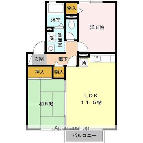 サニープレイス I(2LDK/2階)の間取り写真