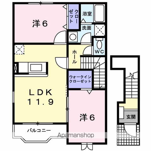 メゾン・ド・COMO(2LDK/2階)の間取り写真