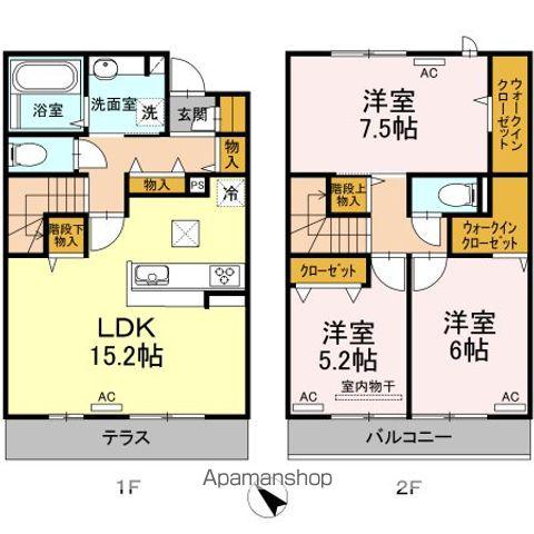 リシェス三苫(3LDK/1階)の間取り写真