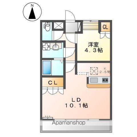 グレイス ヒル・アート(1LDK/1階)の間取り写真