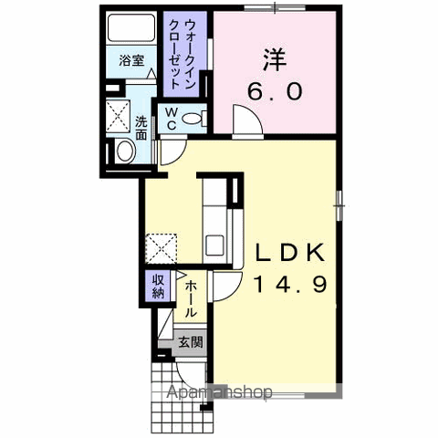 クレストール(1LDK/1階)の間取り写真