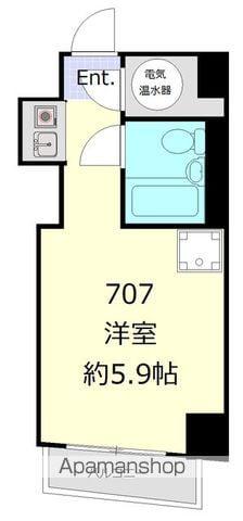 ハイツ芝大門(ワンルーム/7階)の間取り写真