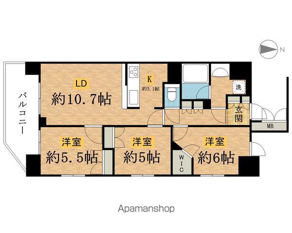 プレシス八王子(3LDK/2階)の間取り写真