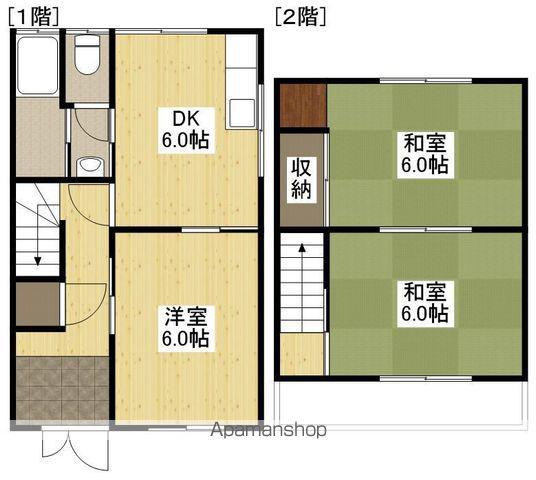 竹間住宅(3DK)の間取り写真