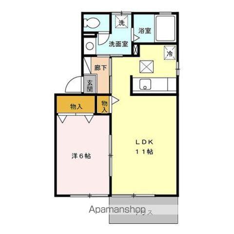 エスポワールN(1LDK/1階)の間取り写真