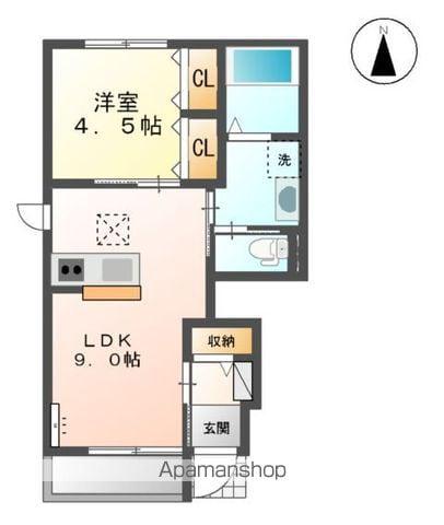 サンプレス・ラビアン(1LDK/1階)の間取り写真