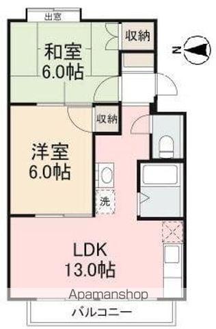 ワルツハイム(2LDK/3階)の間取り写真