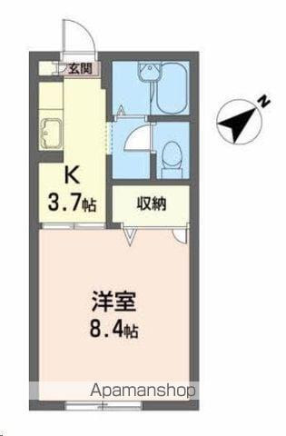 シティ西勝山(1K/1階)の間取り写真