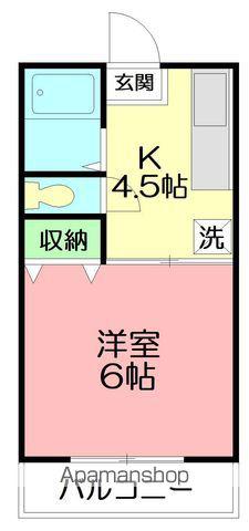 ピュアタウン東海大学前(1K/2階)の間取り写真