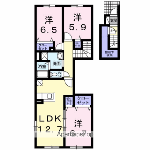 カーサ.エテルノ(3LDK/2階)の間取り写真