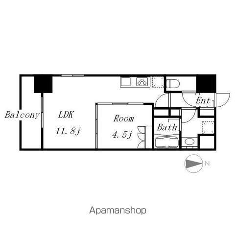 OKBアヴェニール菊井町(1LDK/13階)の間取り写真