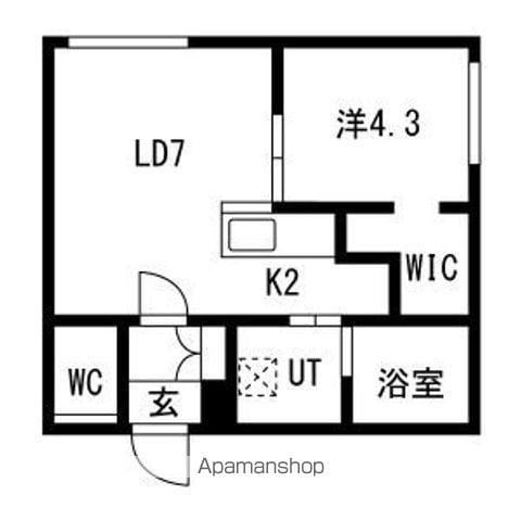 TOOZ福住(1LDK/4階)の間取り写真
