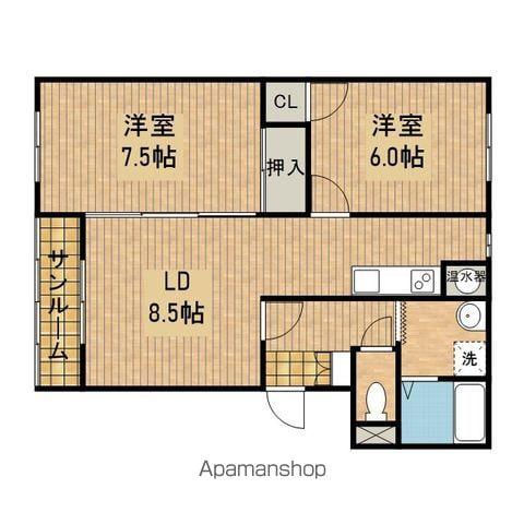 マンションマルニ(2LDK/2階)の間取り写真