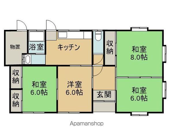 岩手県盛岡市 1階建 築45年(4DK)の間取り写真