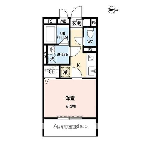 ラヴェニール国分寺(1K/3階)の間取り写真