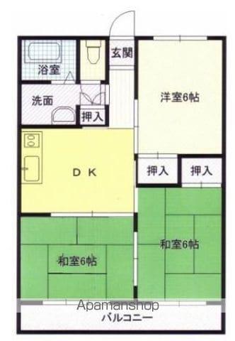 第1重永マンション(3DK/4階)の間取り写真