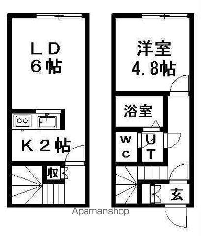 レオネクストヴィンデ(1LDK/1階)の間取り写真