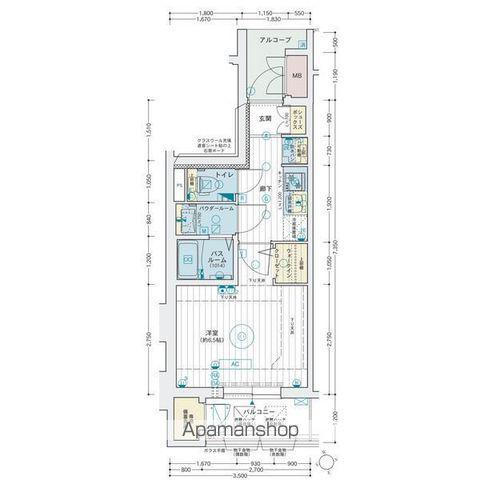 エステムコート名古屋葵(1K/9階)の間取り写真