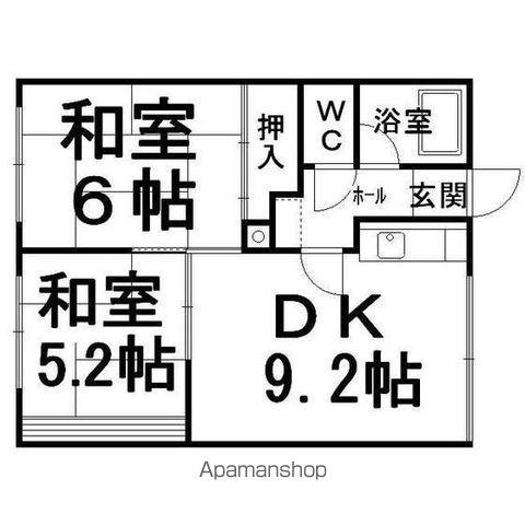 コーポごとう(2DK/2階)の間取り写真