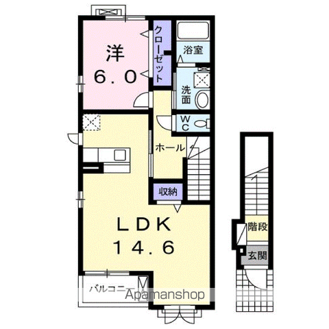 エクセルコートⅡ(1LDK/2階)の間取り写真