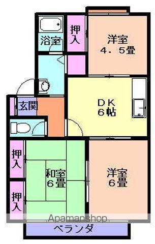 ガーデンシティ桜町A(3DK/1階)の間取り写真