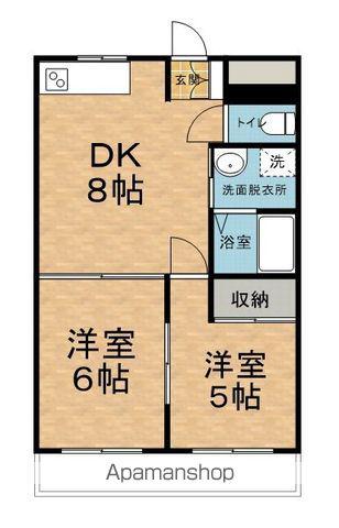 アーク松本レジデンス(2DK/6階)の間取り写真