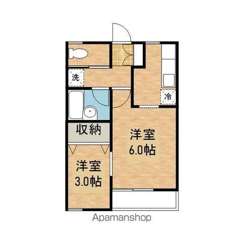 ヴィラージュD(1K/2階)の間取り写真