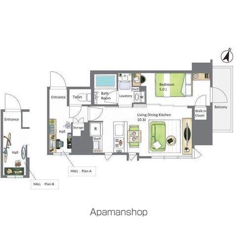 AIFLAT若松河田(1LDK/10階)の間取り写真