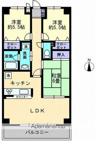 サンリッチ久保(3LDK/9階)の間取り写真
