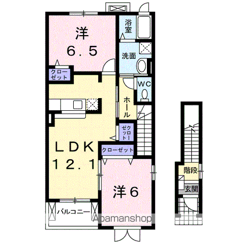 ドリームハウス(2LDK/2階)の間取り写真
