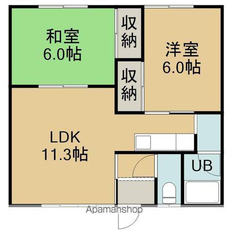 コーポサンシ 5号棟(2LDK/2階)の間取り写真