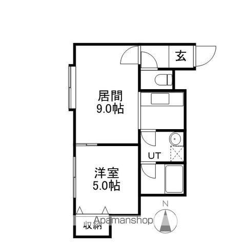 ボヌール(1LDK/1階)の間取り写真