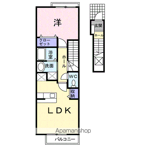 レアルパティオⅡ(1LDK/2階)の間取り写真