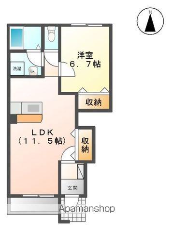 ラトゥールⅤ(1LDK/1階)の間取り写真