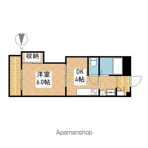 菱家ビル(1DK/8階)の間取り写真