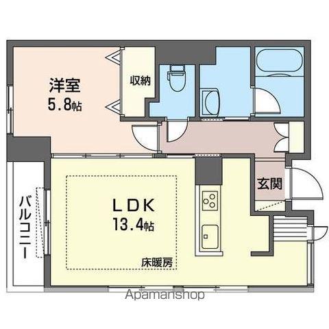 ヴィア・ステージ(1LDK/1階)の間取り写真